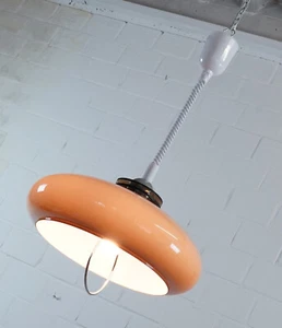 edle Ufo Decken Lampe Pendel Leuchte Zuglampe bis 90 cm 1970er Jahre Vintage - Picture 1 of 11