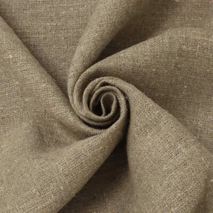 Lithuanian 100% Linen Fabric Rustic Beige | Textured Woven Curtains Upholstery - Picture 1 of 4