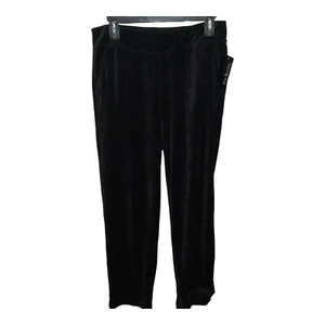 Kim Rogers Pants Women’s Small True Black Velour Athleisure NWT MSRP $44 - Picture 1 of 9