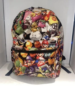 Nintendo Mario Kart School Backpack All Over Character Yoshi Luigi Mario Bros16” - Picture 1 of 9