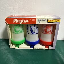 Vintage Playtex Spill Drop Proof Sippy Cups New Old Stock open box 3pk 9oz. Cups