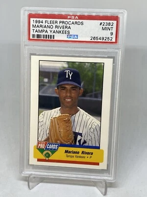 1994 Fleer Procards Mariano Rivera Yankees PSA 9 Mint #2382 RC Rookie HOF - Image 1 of 3