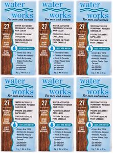 Water Works Permanent Powder Hair Color #27 Natural Light Brown (6 Pack)