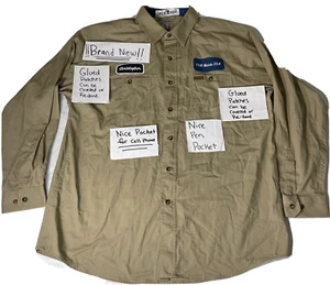Nueva Camisa de Trabajo Carhartt 384-62 Talla XL "Christopher" Tradesman-tan/caqui LS J154 - Imagen 1 de 24