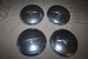 1955 to 1962 Borgward Isabella hubcaps, set of four good used caps, 8 3/4 diam.