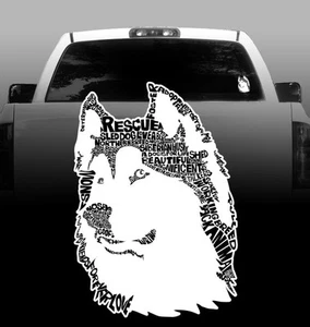 Siberian Husky Words - Vinyl Sticker Decal - High Quality, Car, Window - Picture 1 of 1