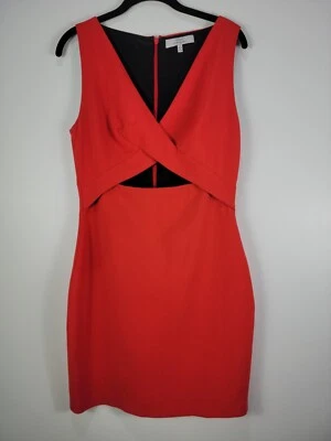 Vestido rojo tomate Robert Rodriguez para mujer talla 8 recorte lápiz sin mangas 2158 Foto 1 de 4