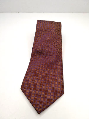 Burton Menswear 100% Polyester Tie Gold Blue - Image 1 of 4