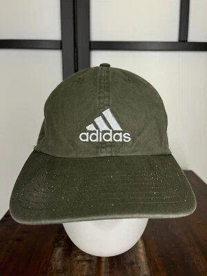 Adidas шляпа крышка ремень назад взрослых один размер зеленый белый 100% хлопок Climalite саржи - Изображение 1 из 4