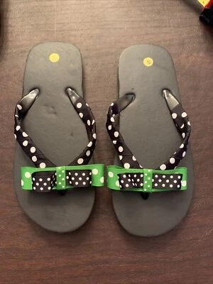 Chanclas negras para adultos talla pequeña nunca usadas negras verdes blancas lunares Foto 1 de 4