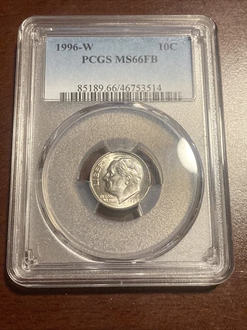 1996 W PCGS MS66 FB Roosevelt Dime LOOKS MS67+ FB FT Cover
