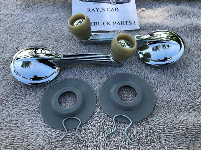 NEW PAIR OF 1949 TO 1964 REPLACEMENT INTERIOR WINDOW CRANK HANDLES / IVORY KNOBS - Image 1 of 4