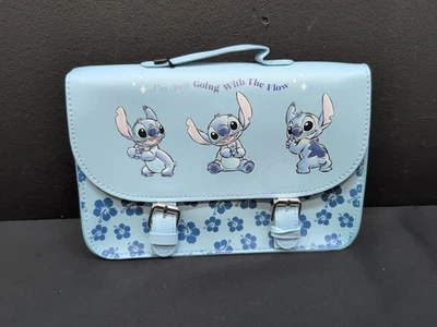 Disney Lilo & Stitch Graphic Satchel Print Women's Cross Body Bag Blue - Image 1 of 4