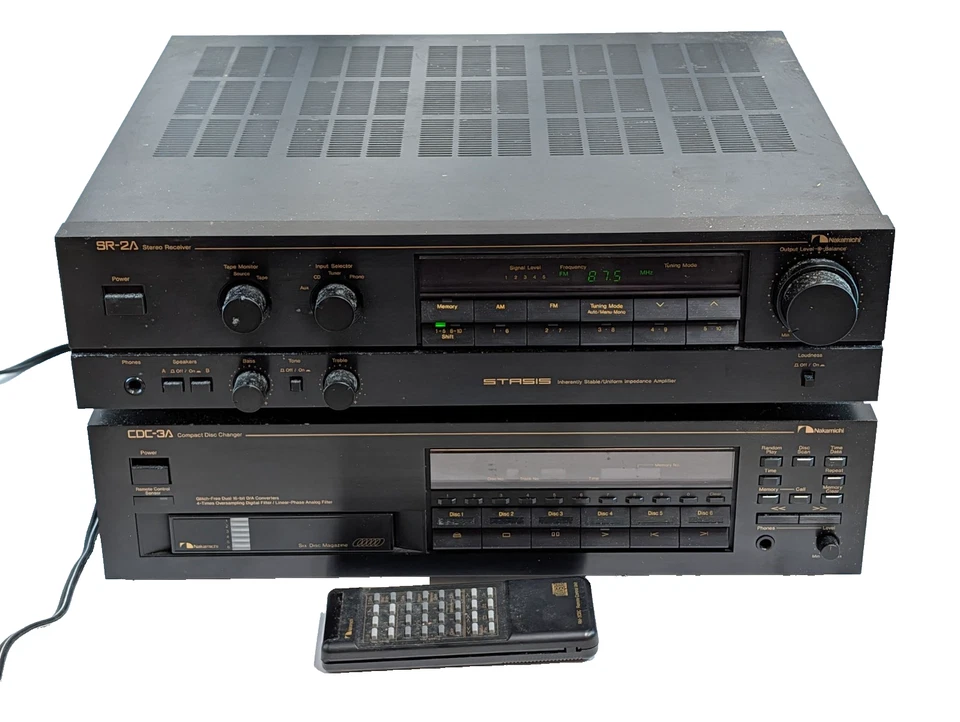 Receptor Nakamichi Stasis SR-2A CDC-3A compacto player trocador 6 CD carregador - Imagem 1 de 4