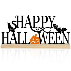 COCHIE Metall Happy Halloween Schild Schwarz Halloween Deko für Home Office... - Bild 1 von 7