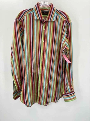 Usado Etro Verde 41 Listras Manga Longa Masculino Botão para Baixo - Imagem 1 de 3