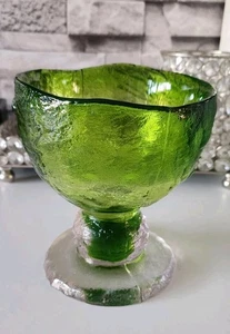 Humppila Glas Designerglas, Santalahti  Finnland Glasschale, 70er Jahre, grün - Bild 1 von 12