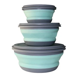 3 PCs Food Silicone Collapsible Bowl Lunch Box - Expandable Food Storage Cont... - Picture 1 of 9