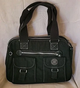 Kipling Black Tote Purse Handbag Travel Bag Organizer Medium Lightweight EUC - Picture 1 of 23