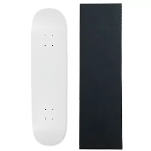 ELCH leeres SKATEBOARDDECK 7,75 DPD WEISS Skateboards mit schwarzem Diamantgriff - Bild 1 von 2