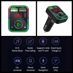 Car FM Transmitter 3*USB Charger Adapter Wireless 5.0 Radio MP3 Player Handsfree - Picture 1 of 12