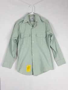 DSCP Collection Military Shirt Mens L Laight Green Button Up AG-415 Pockets - Picture 1 of 10