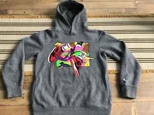 Nike Air Jordan Gray Neon Abstract Hoodie Youth Size L (12/13) - Picture 1 of 7