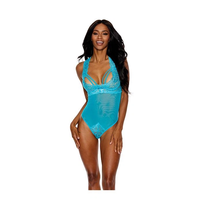 Peluche turquesa con aros de encaje y malla Foto 1 de 1