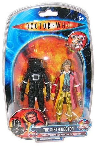 Doctor Who Sixth Dr&Stealth Cyberman Action Figure Set NEW Colin Baker 6th 2010 Cover