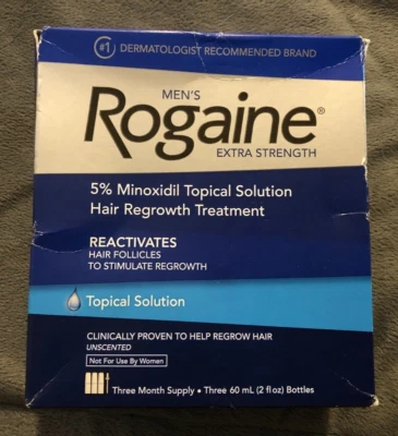 New Mens Rogaine Extra Strength 3 Month Supply Hair Regrowth Treatment 3/2027 - Image 1 of 4