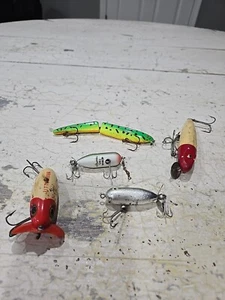 Vintage Heddon 4 Kunstköder und 1 Fred Arbocast - Bild 1 von 10