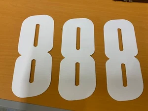 3 x Apico Stick On Race Number 8 inch 20 cm Colour White number 8 - Picture 1 of 2
