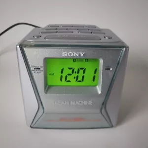 Sony ICF C153V Cube Radio Alarm Clock-AM/FM-Back lit LED-Dimmable-Tested Works - Picture 1 of 14