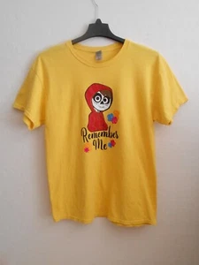 Camiseta Remember Me Talla Grande Amarilla Algodón Pesado - Imagen 1 de 5