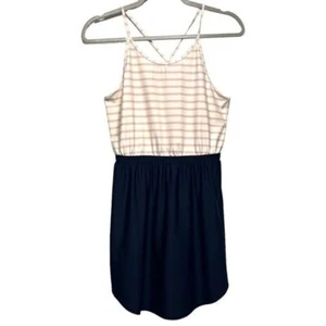 Ivivva By Lululemon Ocean Energy Dress SZ 14 Dark Blue White and Pink Striped - Picture 1 of 6