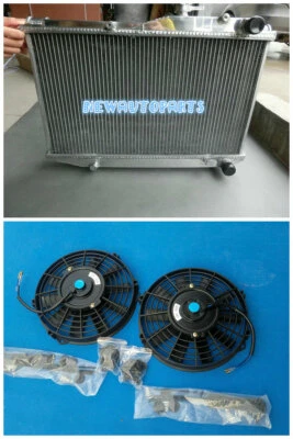 Radiador de aluminio 52 mm + ventiladores 1983-1987 para Toyota Corolla AE86 4AGE GTS MT 84 85 Foto 1 de 4