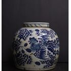 chinesisch blau-weiß Porzellan Deckel Vase antik Stil Ingwer Vase Deko Sammler