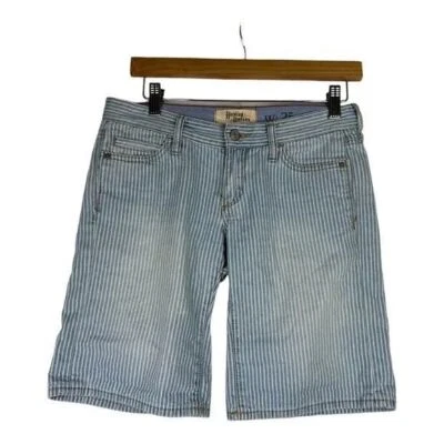 Holding лошадей Anthropologie железной дороги полоски мальчика шорты джинсовой ткани размер 27 синий белый - Изображение 1 из 4