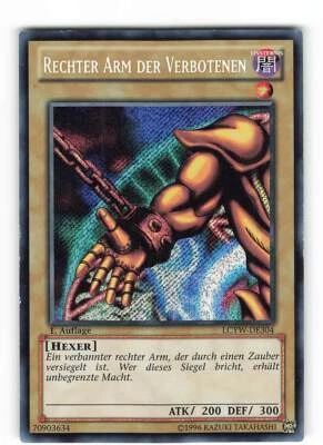 Yugioh RECHTER ARM DER VERBOTENEN , lcyw-de304 Secret Rare deutsch Exc 1st - Bild 1 von 2