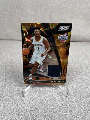 2019-20 Panini Player of the Day Zion Williamson ORANGE ICE 63/99 RELIC PATCH RC - Image 1 of 4