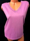 NWT Koret purple stretch crochet trim v neck women's sleeveless top 1X
