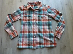 Patagonia Fjord Long Sleeve Flannel Plaid Shirt Womens Size 4 Organic Cotton - Picture 1 of 9