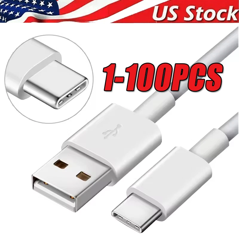 USB Type C Data Cable 5A Fast Charging USB-A to USB-C Charger Cord For Phone lot - Image 1 of 4