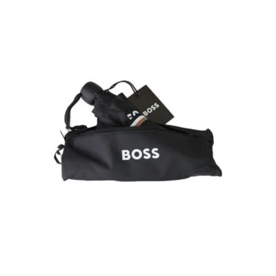 Parapluie noir pliant homme trousse Hugo BOSS - Photo 1/3