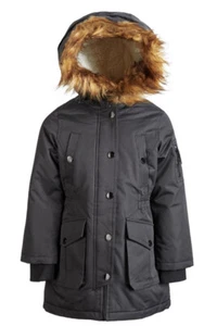 Little Girls Winter Coat by Diesel Faux-Fur Hooded Parka Sz 4 NWT Black Msrp$240 - Picture 1 of 4