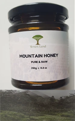 YEMEN LAND 100% Pure Raw Mountain Honey – Natural Wild Honey 250g | عسل جبلي حر طبيعي