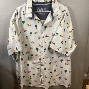 PD&C Men’s Size 4X Hawaiian Print Surfer Relaxed Fit Button Down - Picture 1 of 5