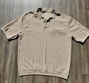 Ez's Haggar Mens Sz XL Polo Short Sleeve Tan - Picture 1 of 6