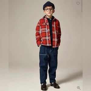 J. Crew Crewcuts Boys Size 7 Red White Blue Plaid Seaboard Soft Knit Kids Shirt - Picture 1 of 14