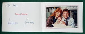 Antique Royal Hand Signed Christmas Card Prince Andrew & Sarah Ferguson & Baby - Picture 1 of 10